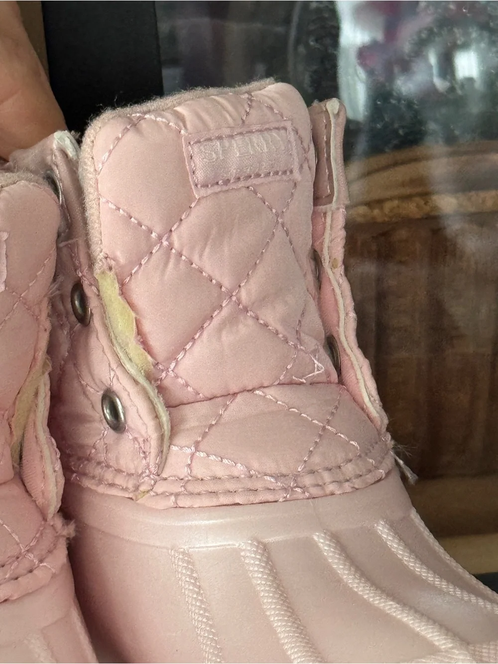 Sperry toddler girls porter duck boots blush quilted winter lined slip on snow